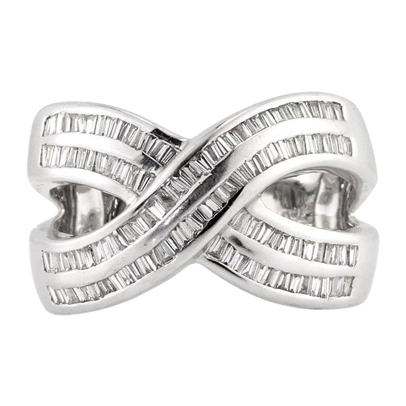 1.25ct Baguette Cut Diamond Right-Hand Ring For Sale