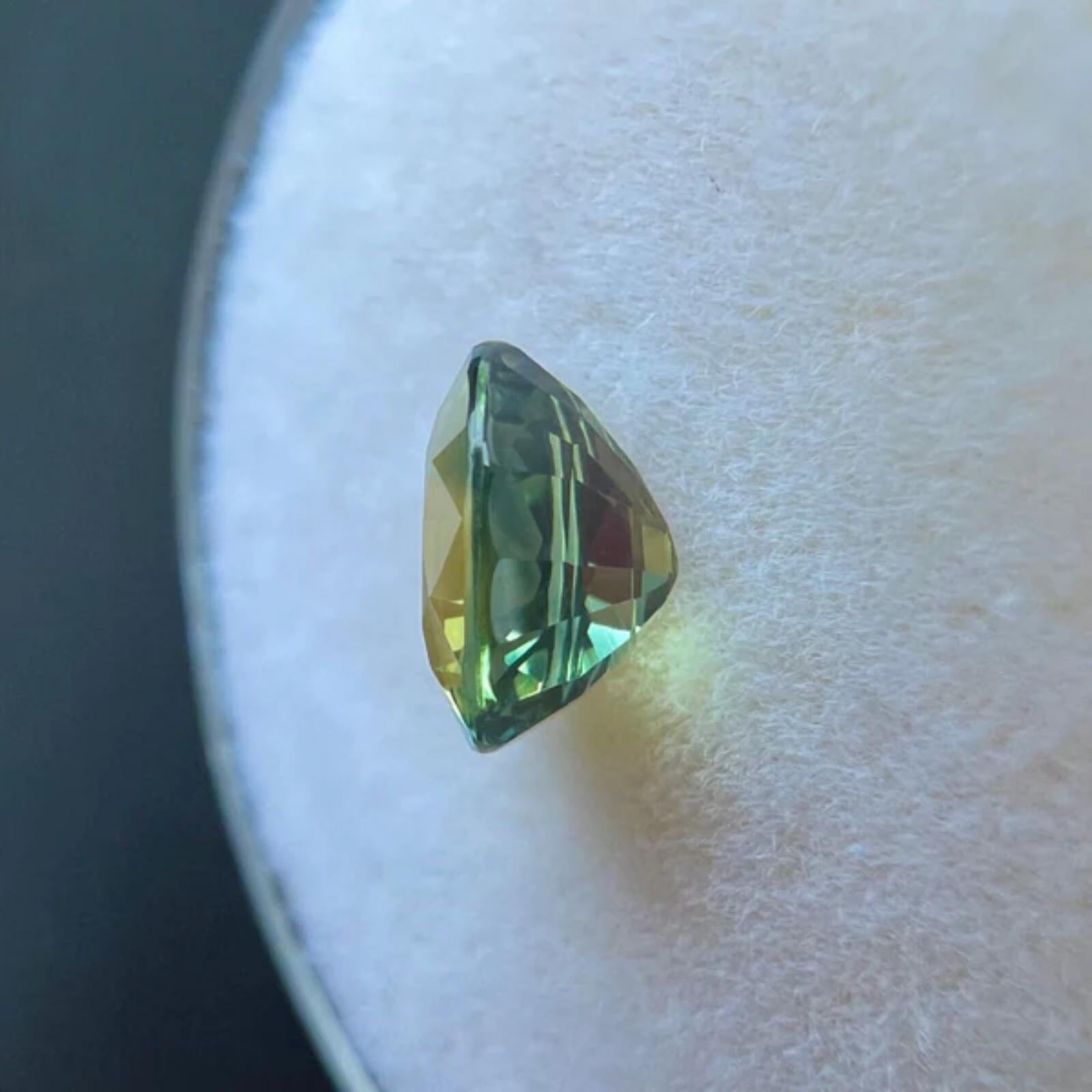 1,25ct Zafiro Bicolor Gra Certificado Talla Oval Azul Amarillo Gema Suelta 6,7x5,5mm en venta 2