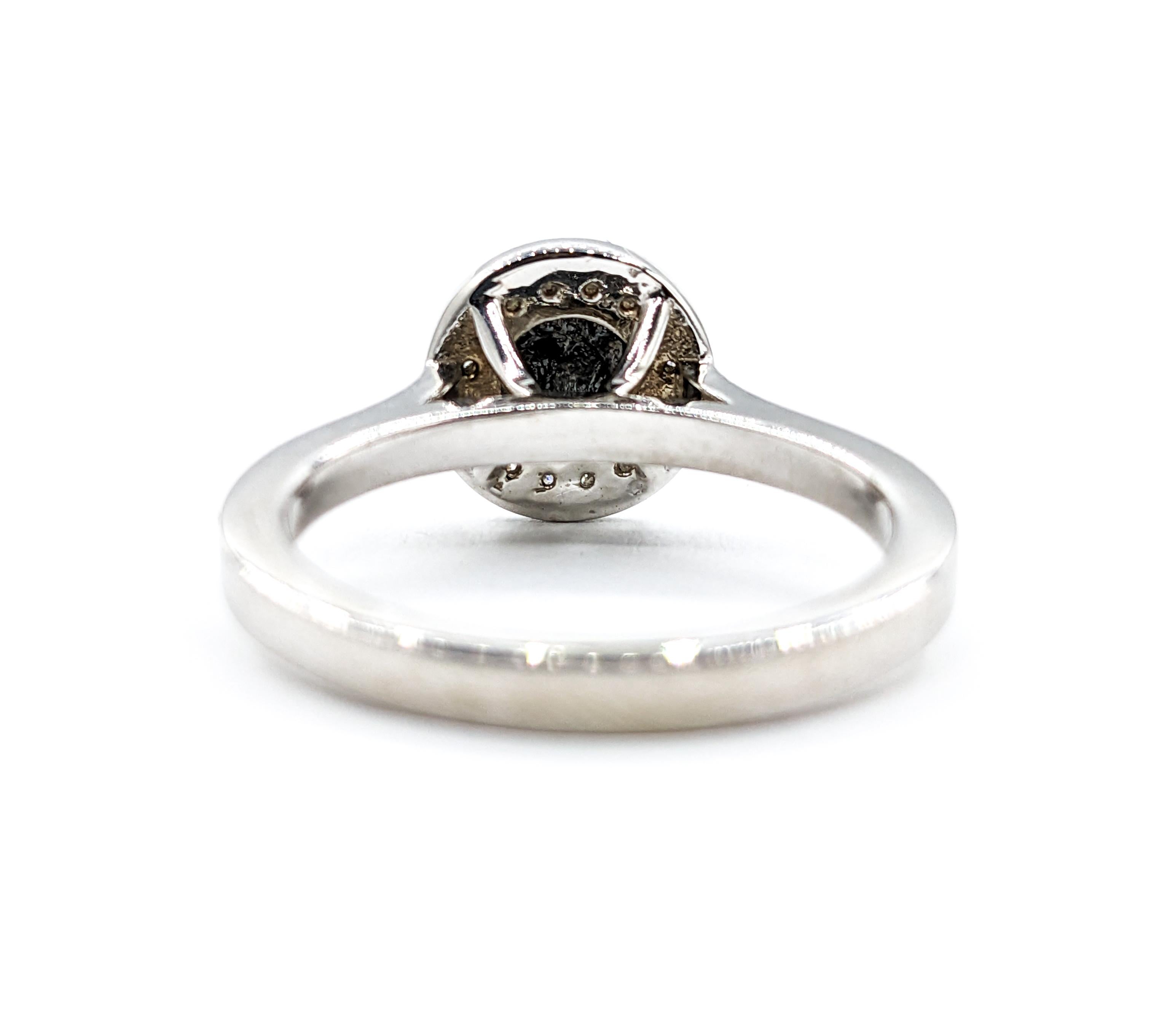 1.25ct Black & White Diamond Ring In White Gold For Sale 3