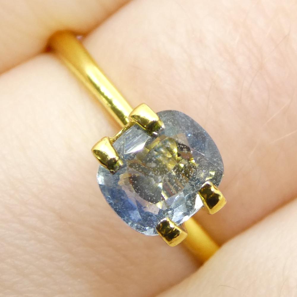 1.25ct Cushion Blue Sapphire from Tanzania For Sale 8