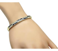 1.25ct Diamond 1.50ct Sapphire Gold Bangle