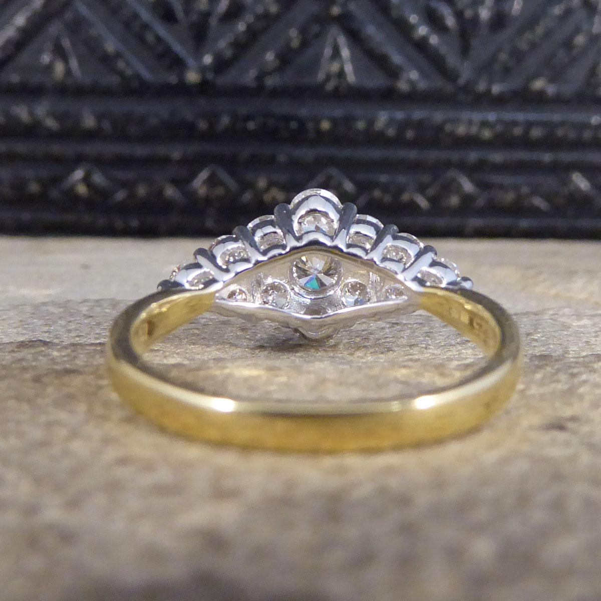 boat shaped diamond cluster ring