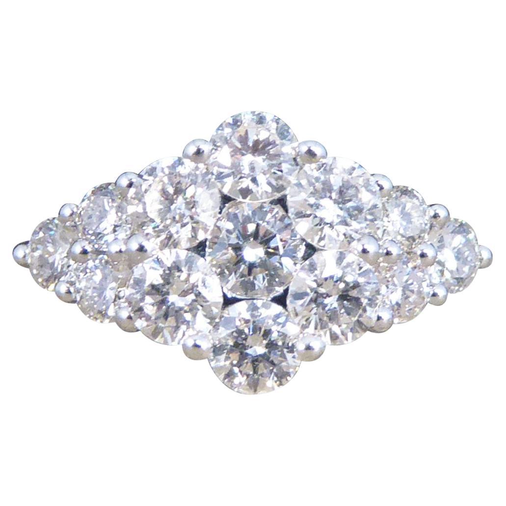 1,25 Karat Diamant-Cluster-Ring in Bootsform aus 18 Karat Gelbgold