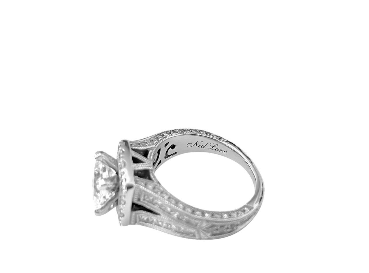 1.25ct Diamond Engagement Ring in 14k White Gold For Sale 2