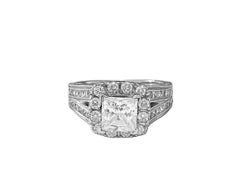 Anillo de compromiso de diamantes de 1,25 ct en oro blanco de 14k
