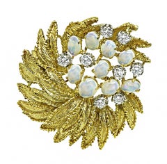 1.25ct Diamond Opal Gold Pin