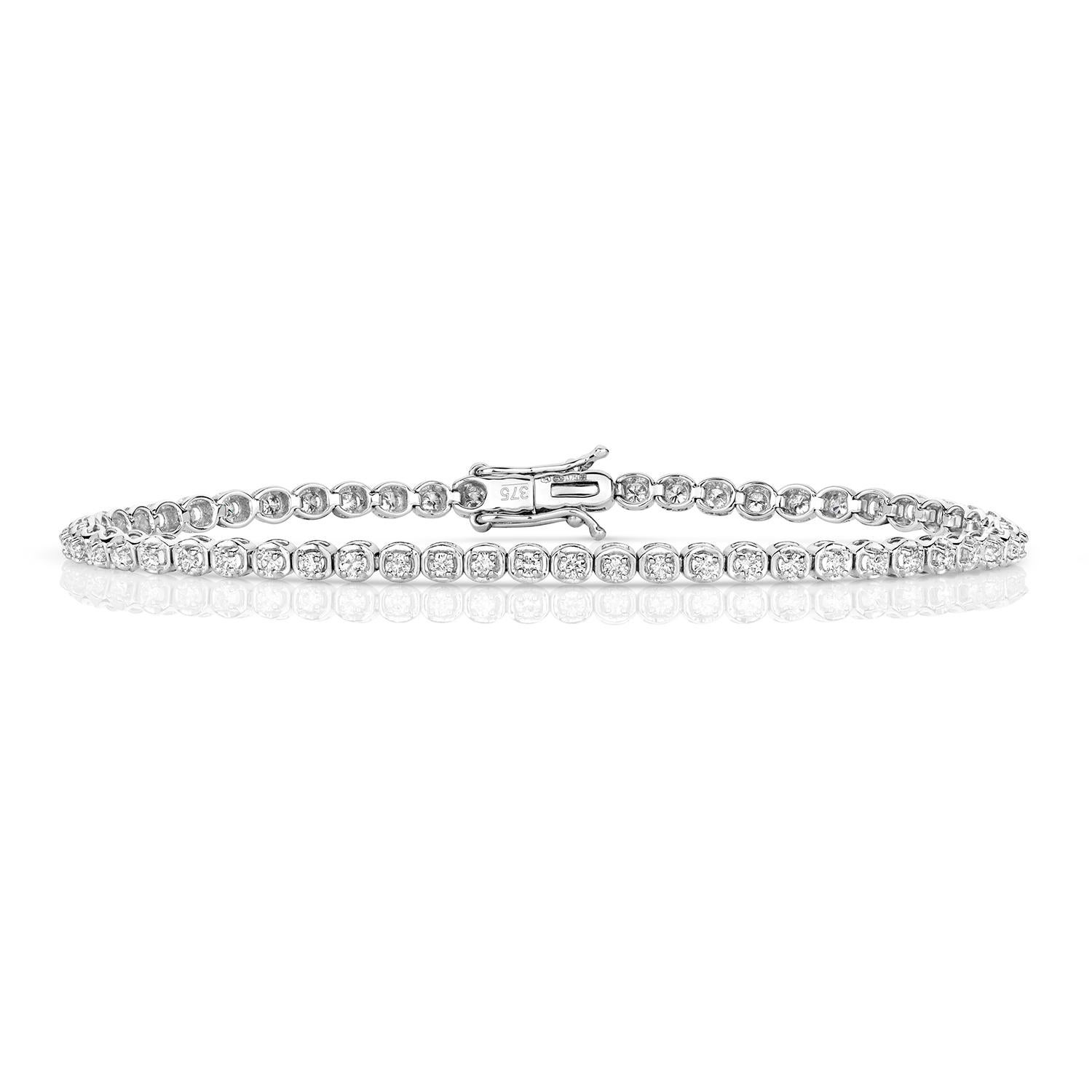 DIAMOND BRACELET

9CT W/G HI I1 1.25CT

Weight: 5.6g

Number Of Stones:58

Total Carates:1.250