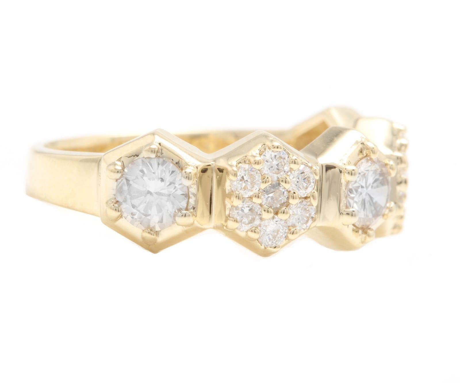 Superb 1.25 Carats Natural Diamond 14K Solid Yellow Gold Ring

Suggested Replacement Value: Approx. $4,500.00

Stamped: 14K

Total Natural Round Cut Diamonds Weight: Approx. 1.25 Carats (color G-I / Clarity SI1-SI2)

Bigger Diamonds Measure Approx.