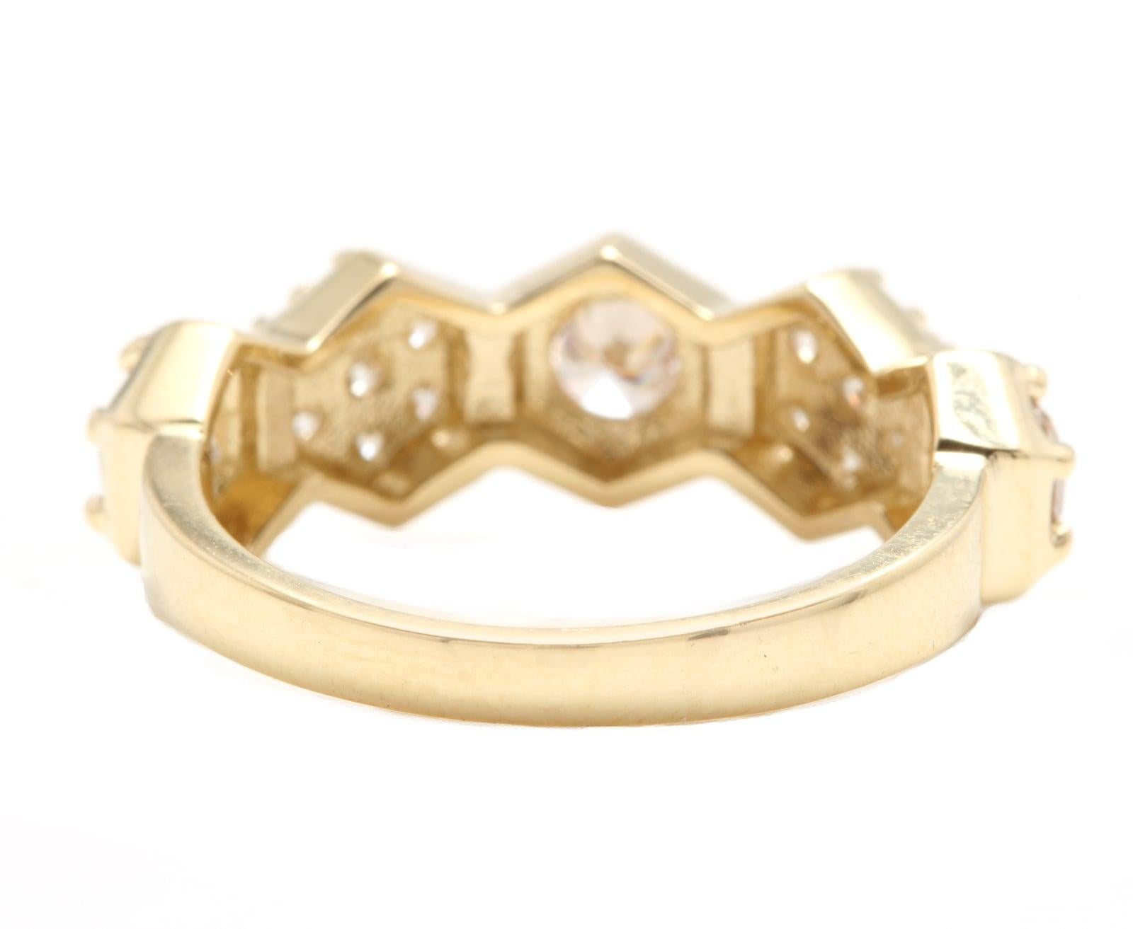 Mixed Cut 1.25ct Natural Diamond 14k Solid Yellow Gold Band Ring For Sale