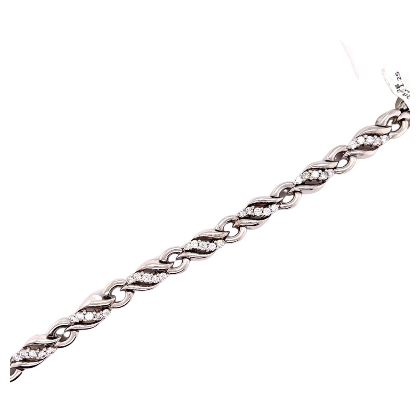 5.52ct Natural Diamonds 18K White Gold Bracelet For Sale at 1stDibs