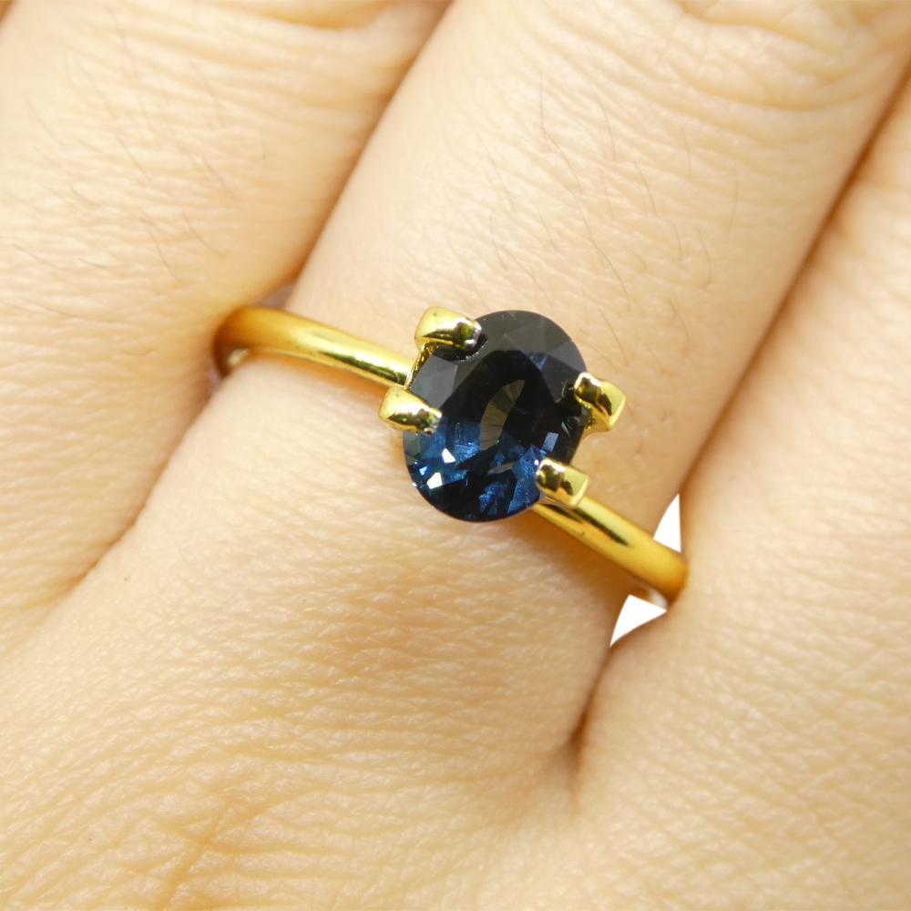 Brilliant Cut 1.25ct Oval Blue Spinel from Burma For Sale
