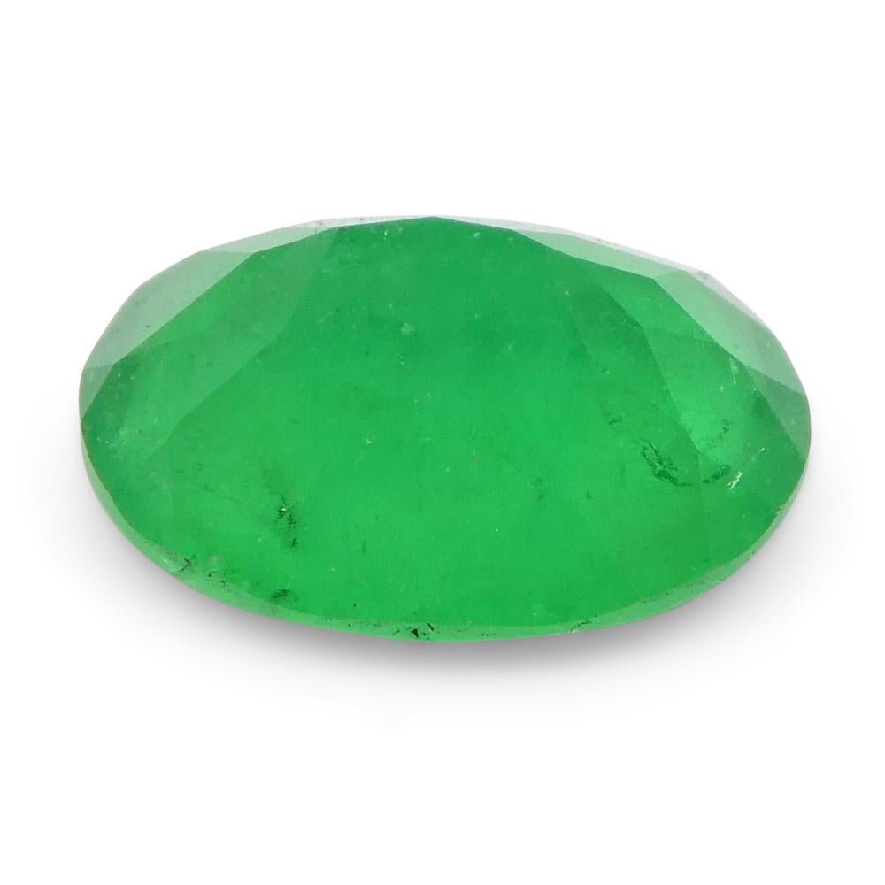 1.25ct Oval Green Emerald from Colombia In New Condition For Sale In Toronto, Ontario