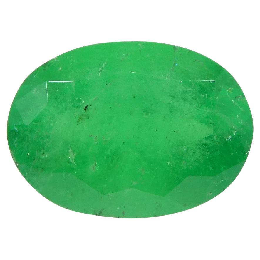 1.25ct Oval Green Emerald from Colombia For Sale