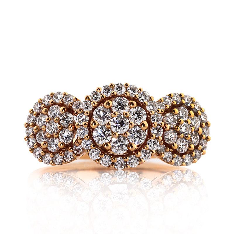1.25ct Rose Gold Round Brilliant Cut Diamond Ring Masterpiece For Sale