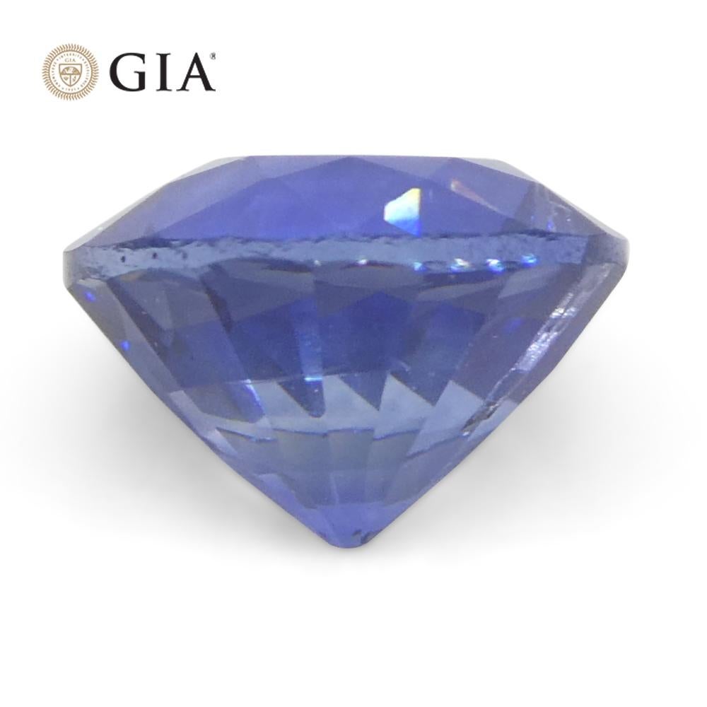 Saphir bleu rond de 1.25 carat certifié GIA, Sri Lanka   en vente 5