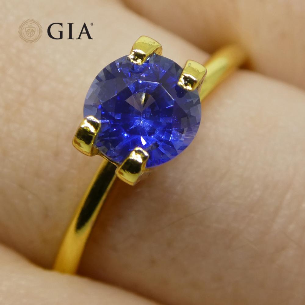 1.25ct Round Blue Sapphire GIA Certified Sri Lanka   For Sale 9