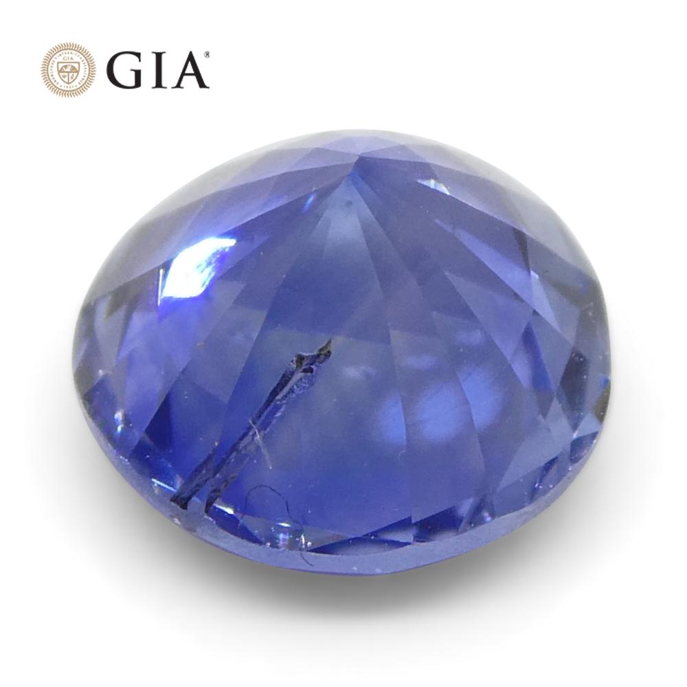 Saphir bleu rond de 1.25 carat certifié GIA, Sri Lanka   en vente 2