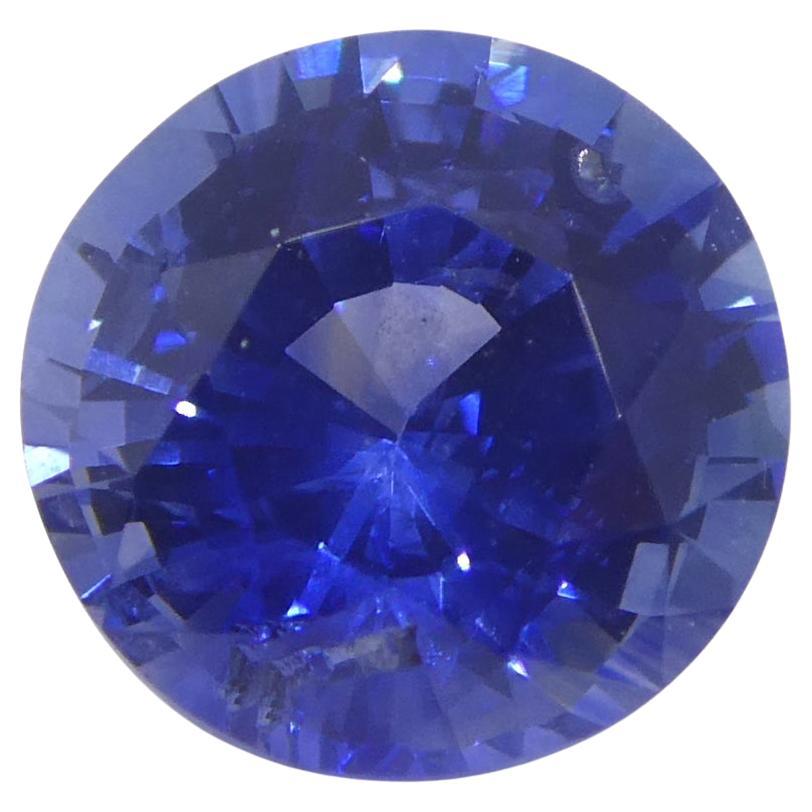 Saphir bleu rond de 1.25 carat certifié GIA, Sri Lanka  