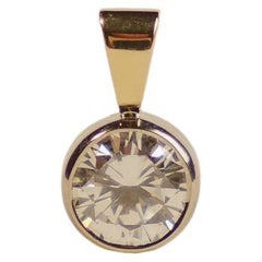 1.25ct Round Brilliant Diamond Pendant in 18kt White & Yellow Gold