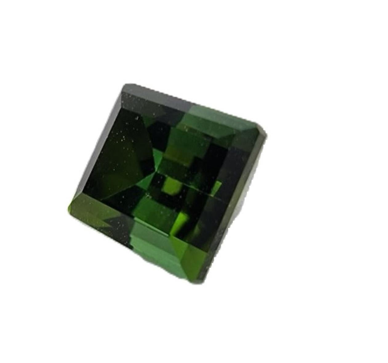 1.25ct Square Cut Blue Green Tourmaline Gemstone For Sale 3