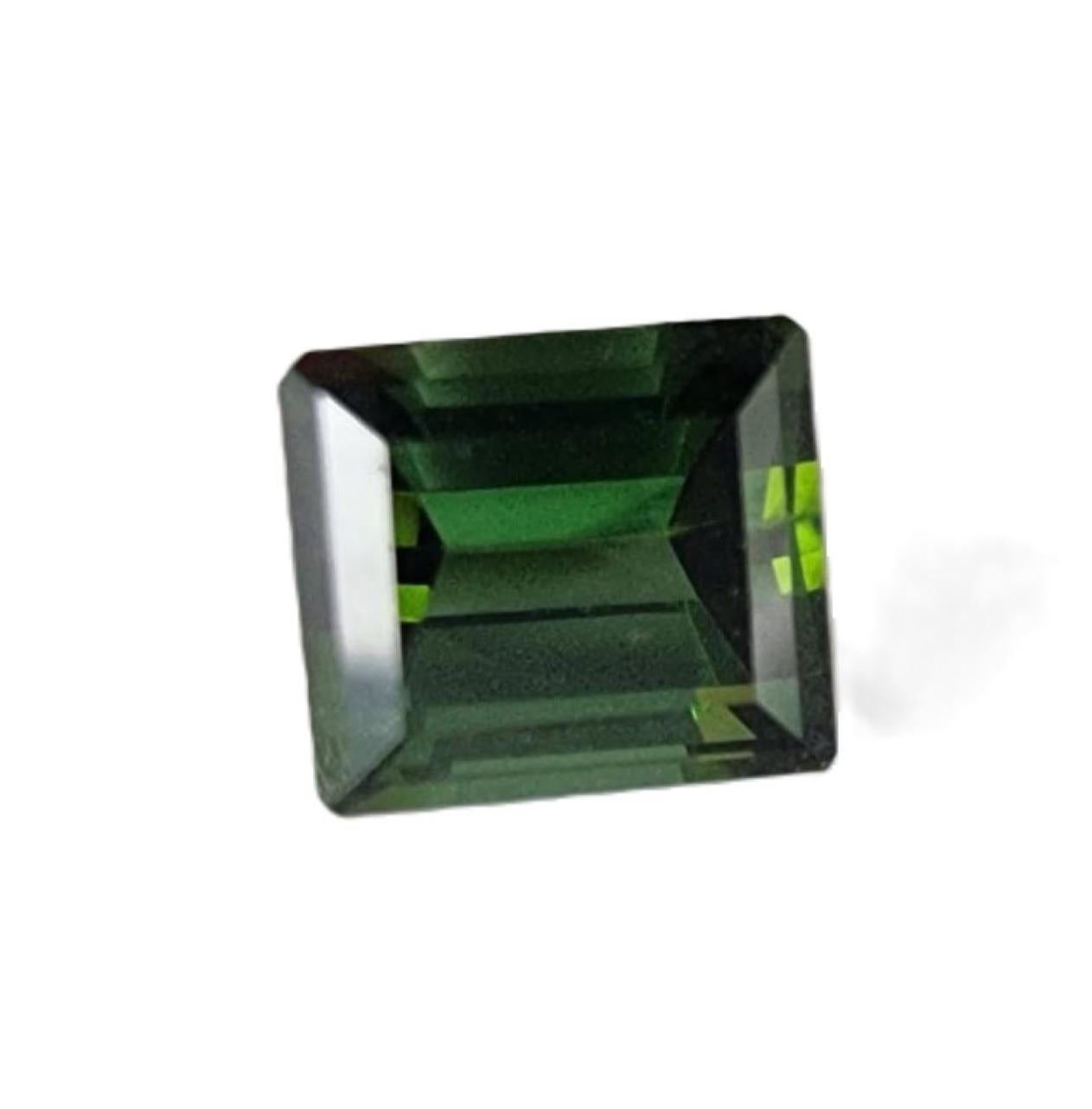 1.25ct Square Cut Blue Green Tourmaline Gemstone For Sale 4