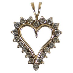 1.25ctw 14k Dia Heart Pendant 4.38g