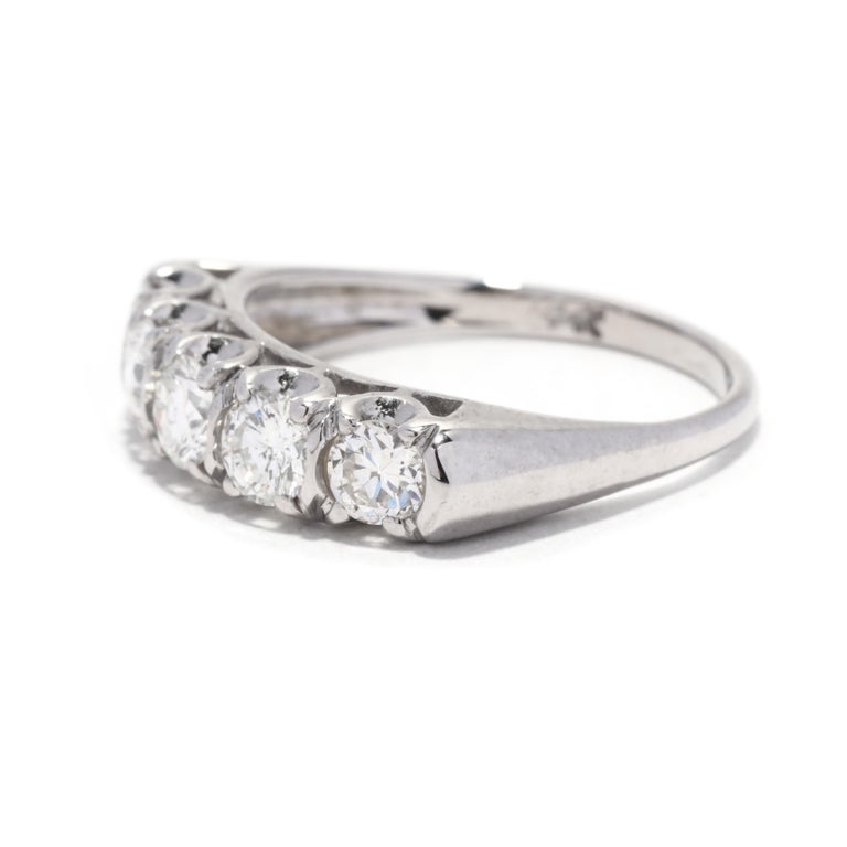 ON HOLD***1.25ctw 5 Stone Diamond Wedding Band, 14K White Gold, Ring ...