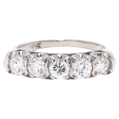 wedding rings size 5 ON HOLD***1.25ctw 5 Stone Diamond Wedding Band, 14K White Gold, Ring Size 6.25