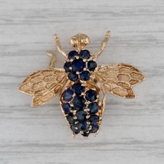 1,25ctw Blauer Saphir Bumble Bee Pin 14k Gelbgold Brosche