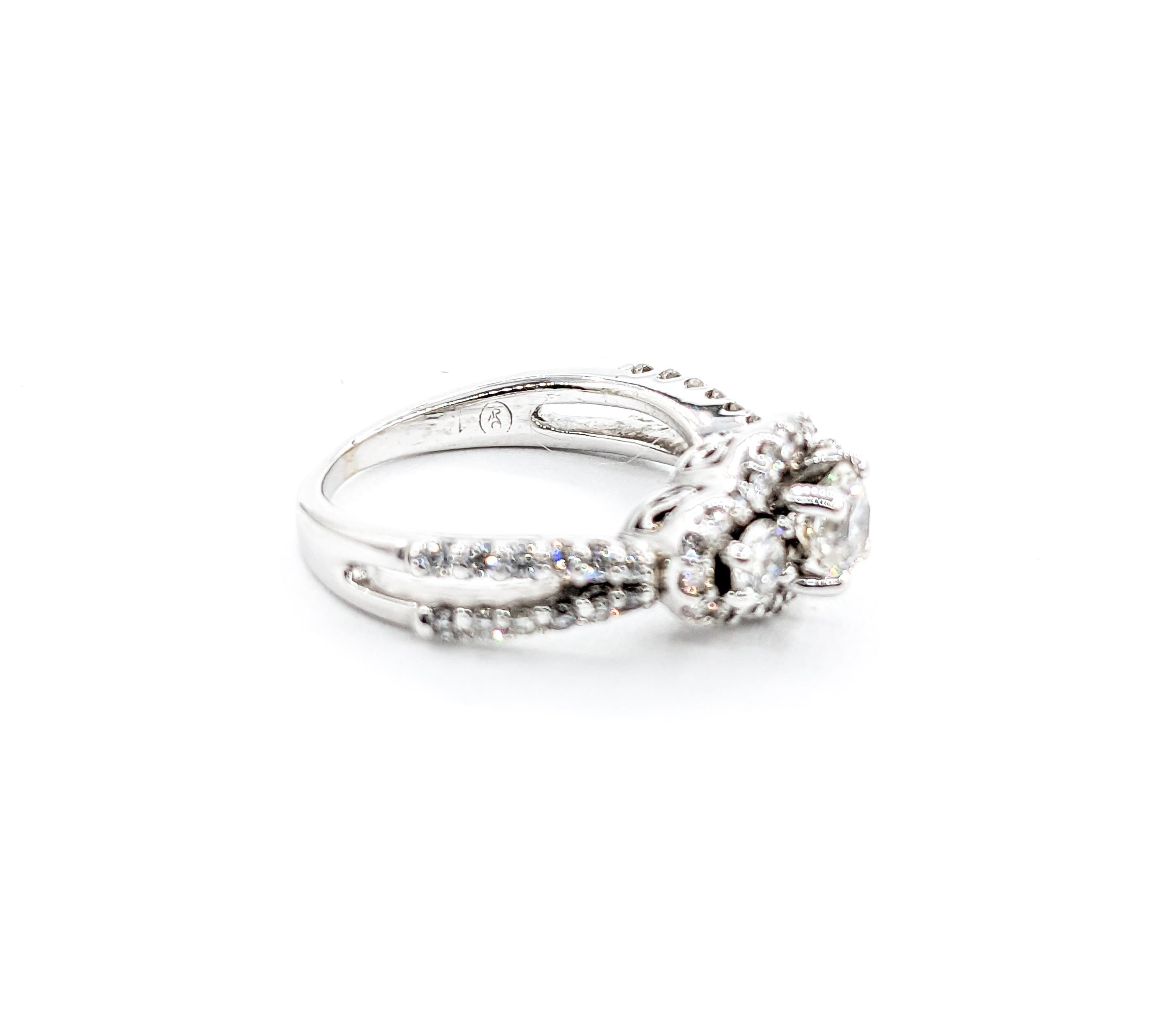 Bague de mariage en or blanc avec diamant de 1,25ctw  en vente 1