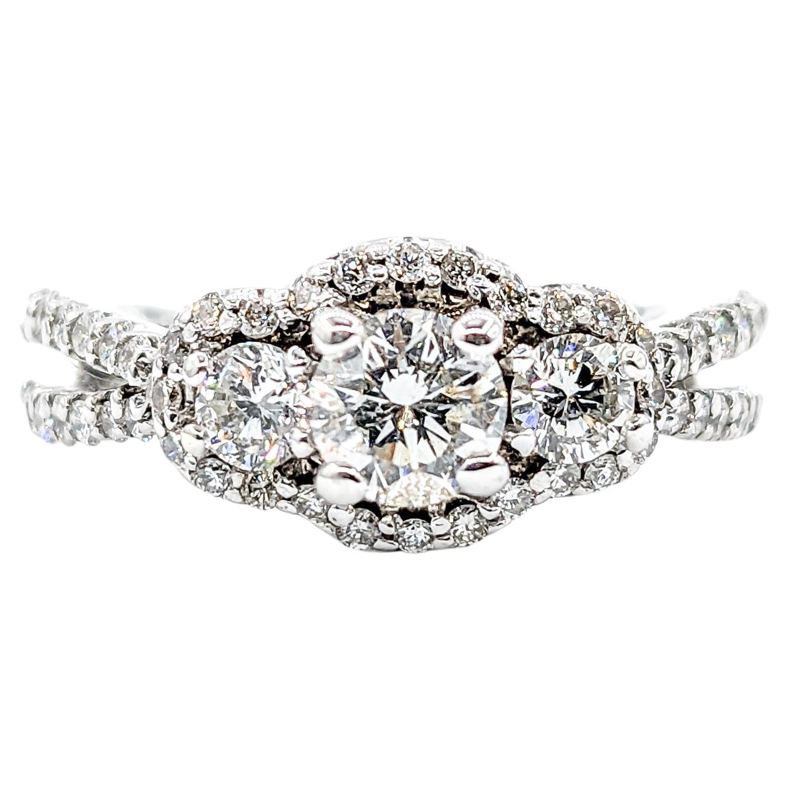 1.25ctw Bridal Diamond Ring In White Gold  For Sale