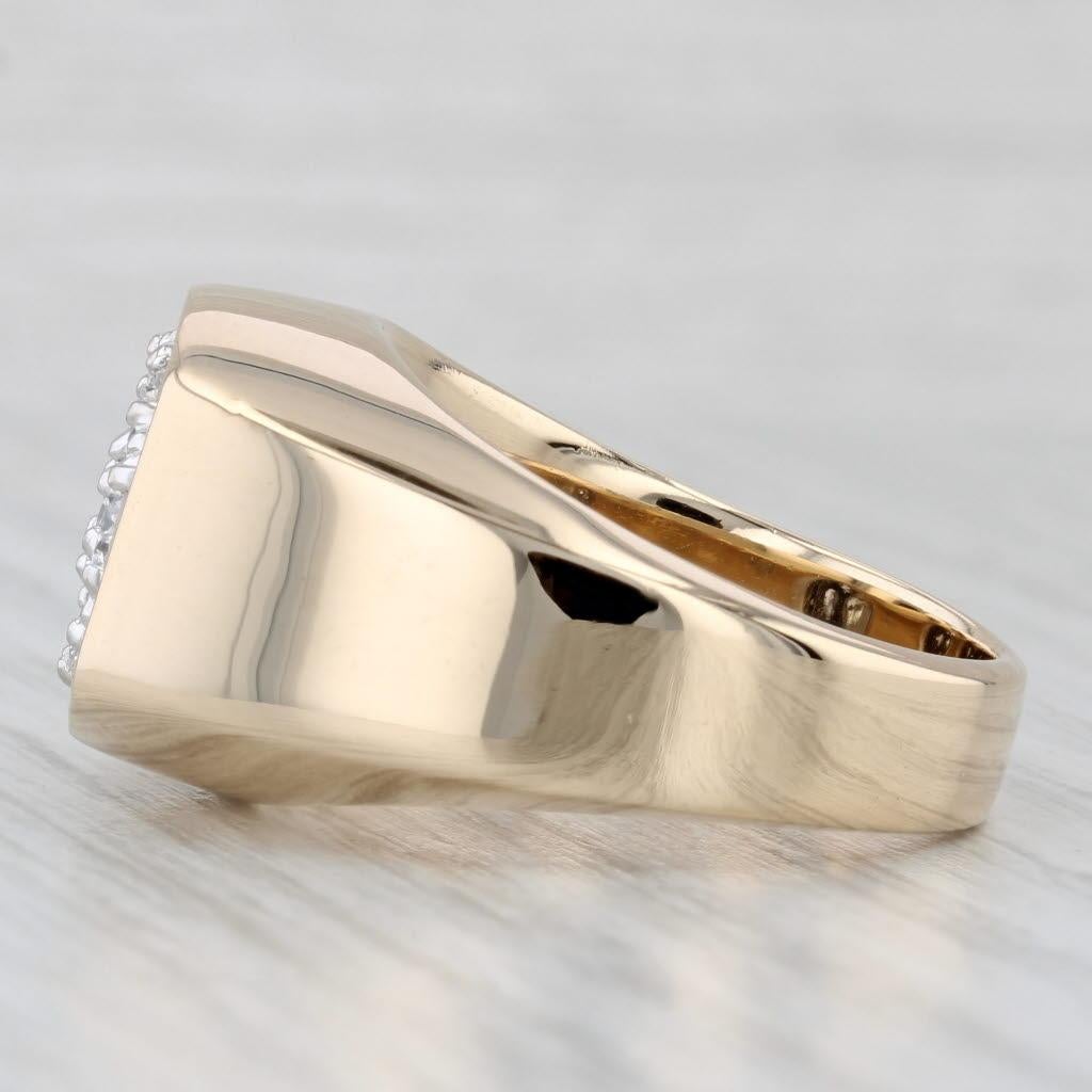 1.25ctw Diamond Cluster Ring 14k Yellow Gold Size 10 Men's Vintage 1