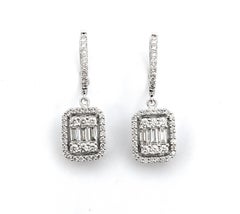 1.25ctw Diamond Dangle Cocktail style Earrings In White Gold