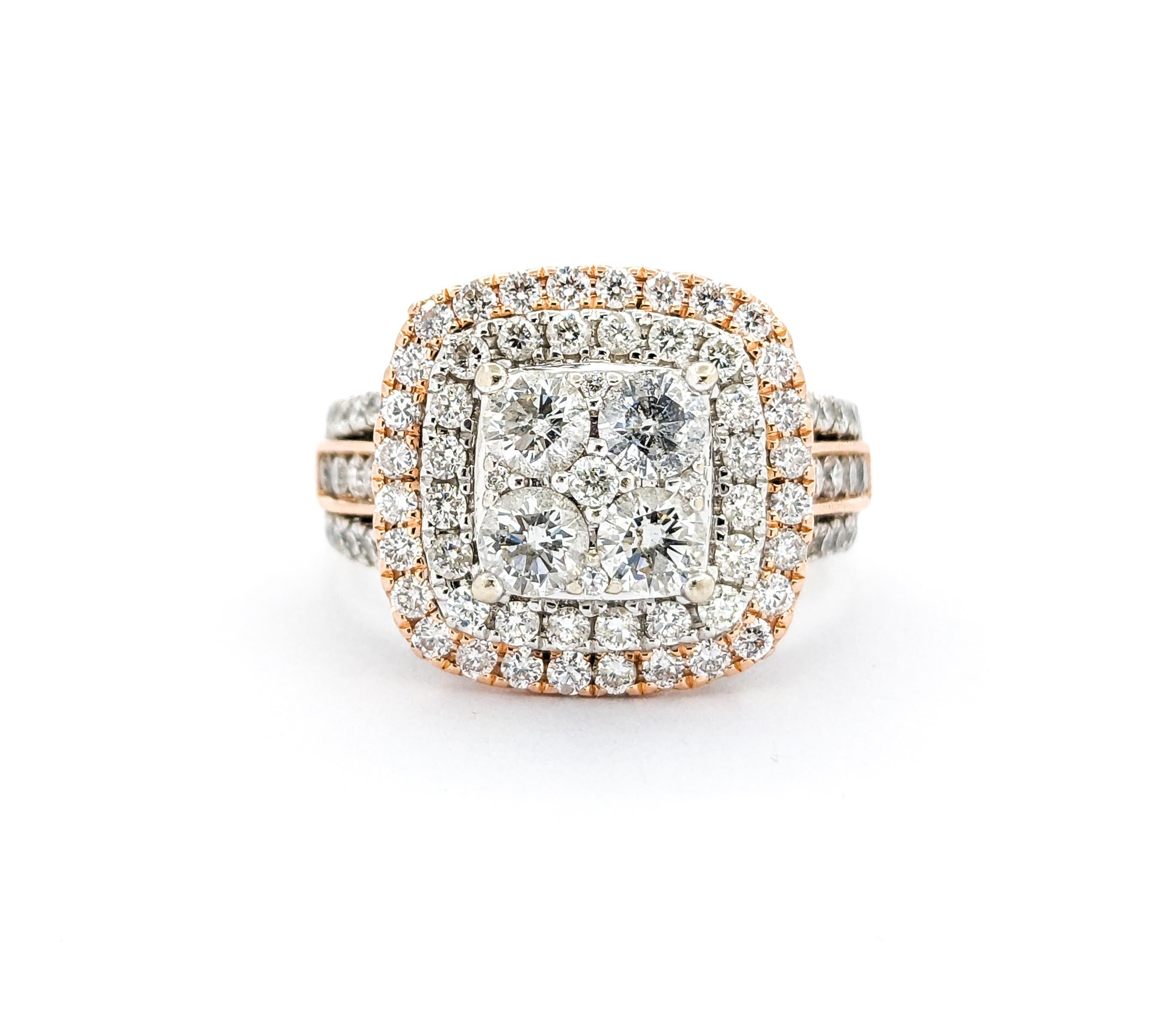 1.25 Karat Diamant-Verlobungsring aus zweifarbigem Gold mit Diamanten 4