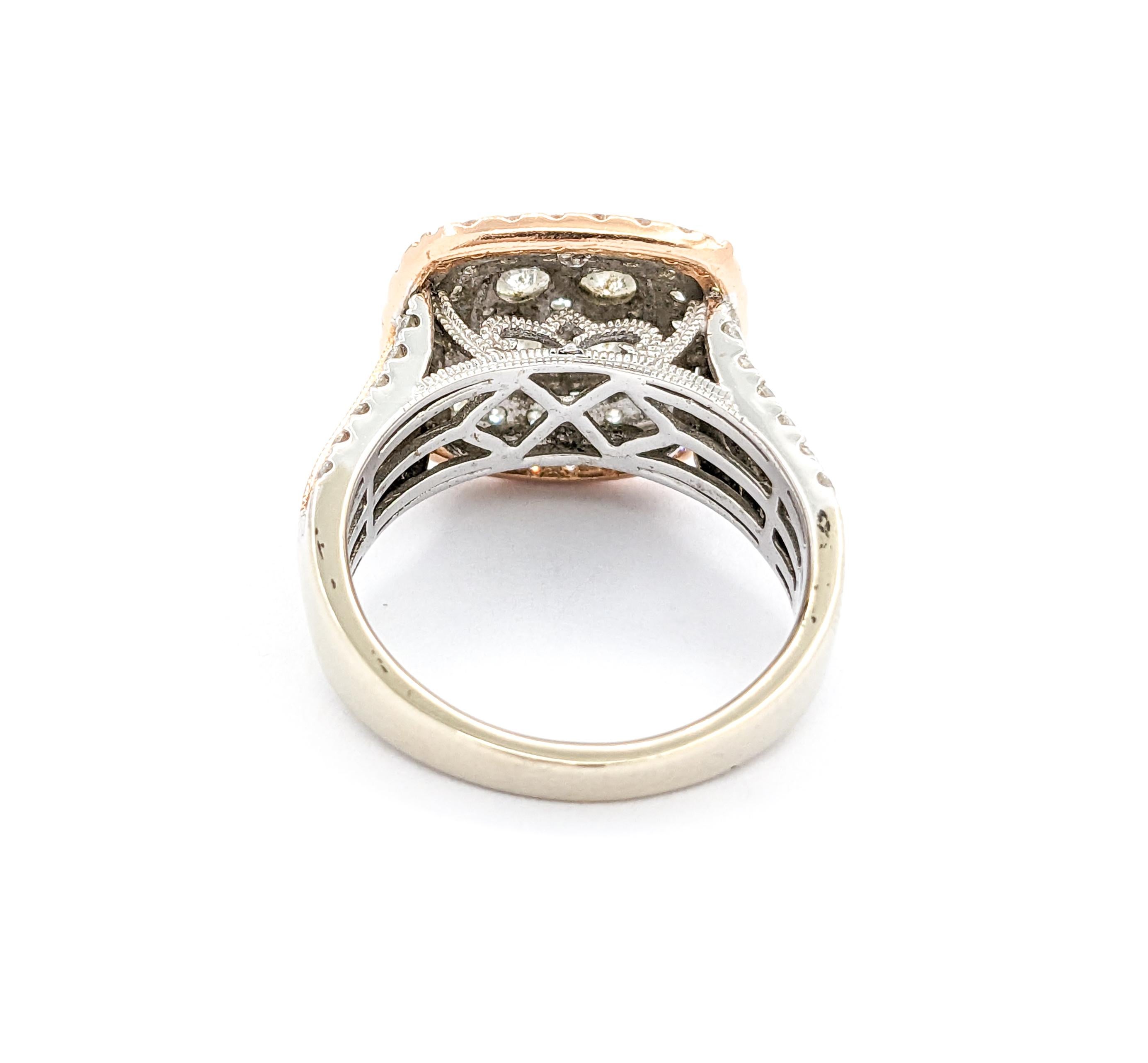1.25 Karat Diamant-Verlobungsring aus zweifarbigem Gold mit Diamanten 1