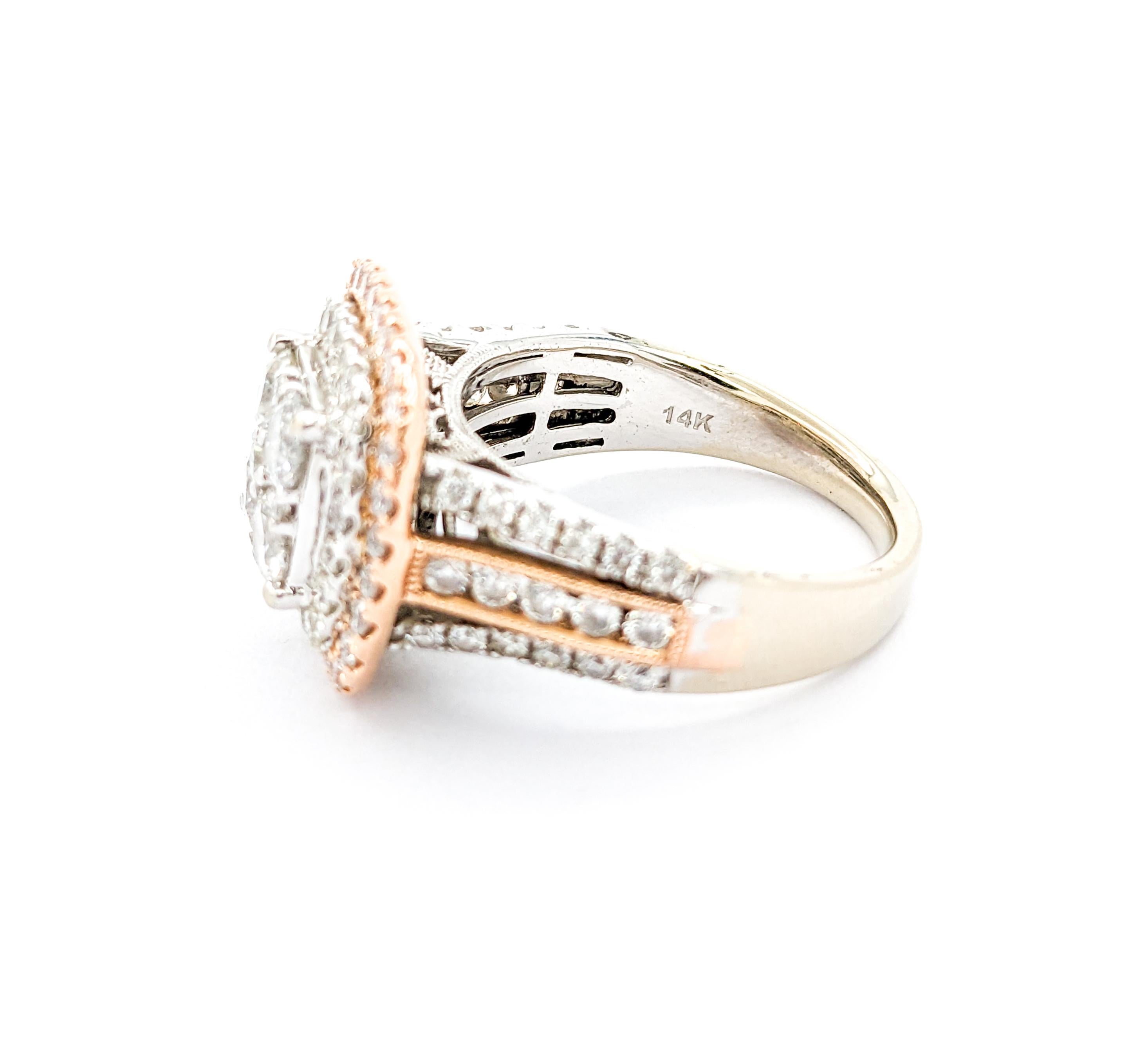 1.25 Karat Diamant-Verlobungsring aus zweifarbigem Gold mit Diamanten 2