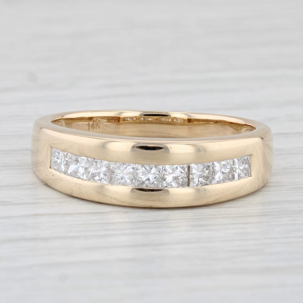 Round Cut 1.25ctw Diamond Men's Wedding Band 14k Yellow Gold Size 13 Ring For Sale