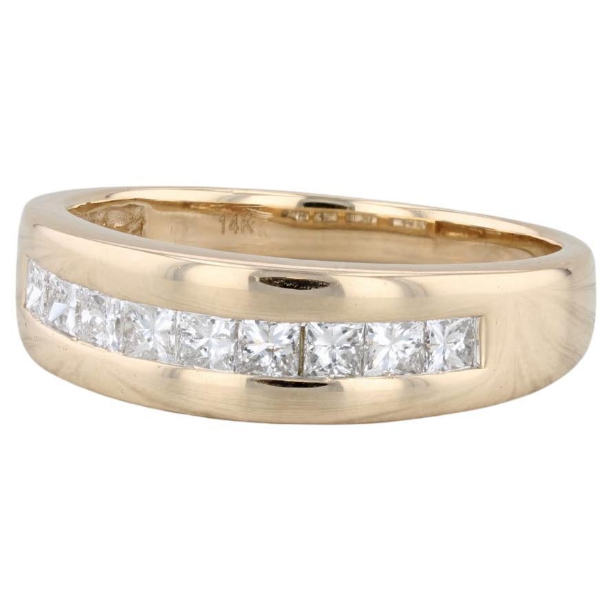 1.25ctw Diamond Men's Wedding Band 14k Yellow Gold Size 13 Ring For Sale