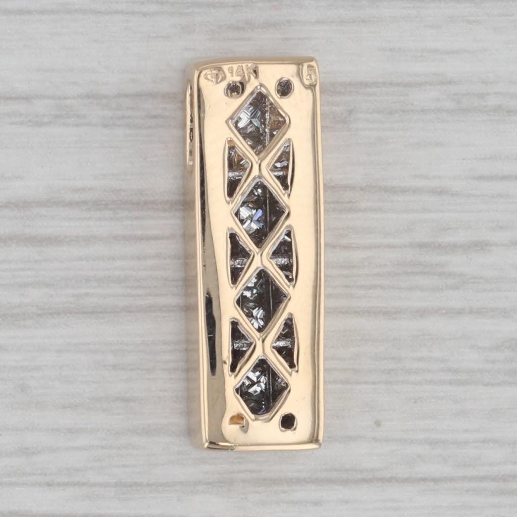 1.25ctw Diamond Pendant 14k Yellow Gold Floating Drop In Good Condition In McLeansville, NC
