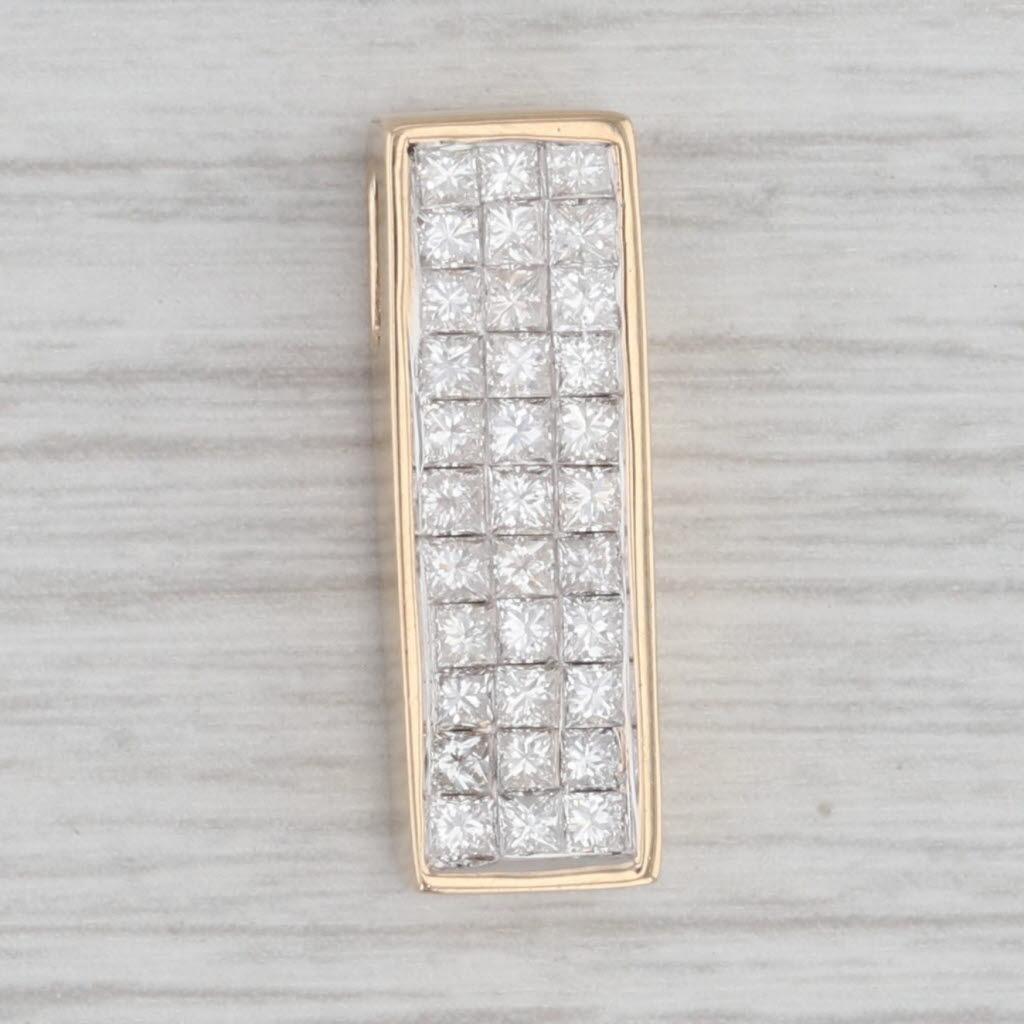 1.25ctw Diamond Pendant 14k Yellow Gold Floating Drop
