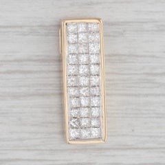 1.25ctw Diamond Pendant 14k Yellow Gold Floating Drop
