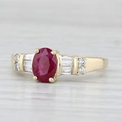 1,25ctw Oval Rubin Diamantring 10k Gelbgold Größe 6,25