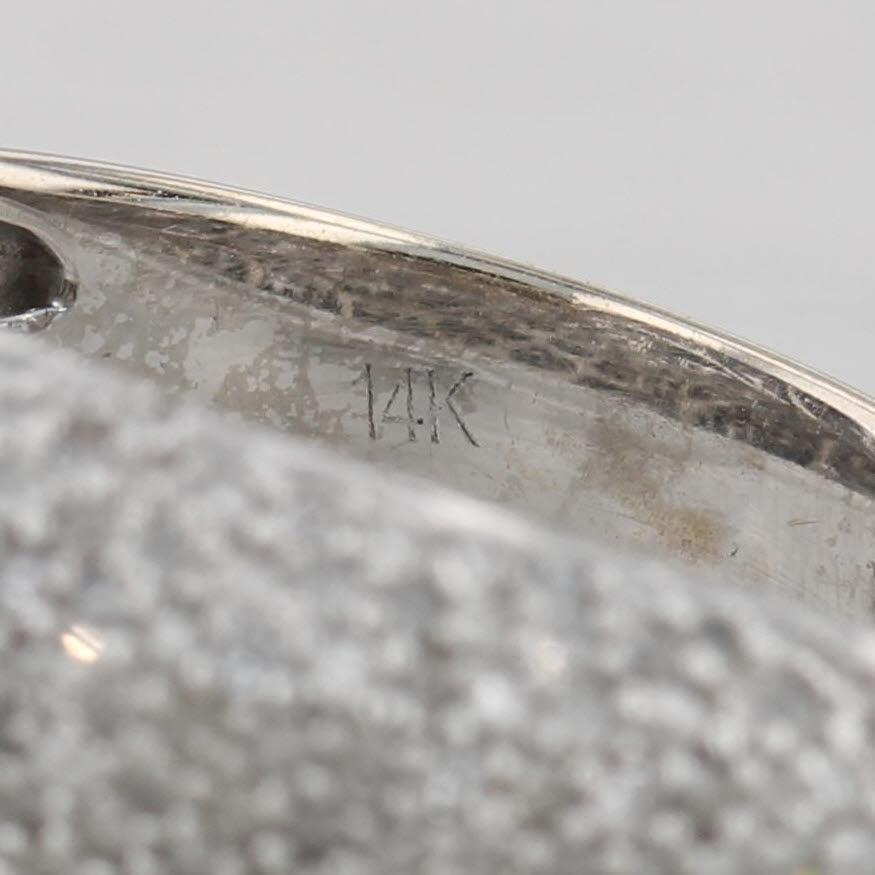 Anello con pavé di diamanti da 1,25 ct. in oro bianco 14k, misura 8. in vendita 2