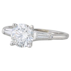 1,25ctw runder Diamant Verlobungsring 14k Weißgold Größe 5,5 GIA