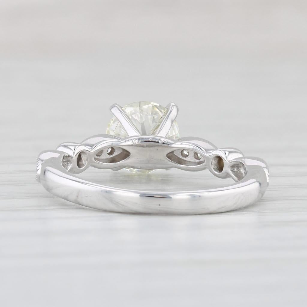 Women's 1.25ctw VS1 Round Diamond Engagement Ring 14k White Gold Size 5.25 GIA For Sale
