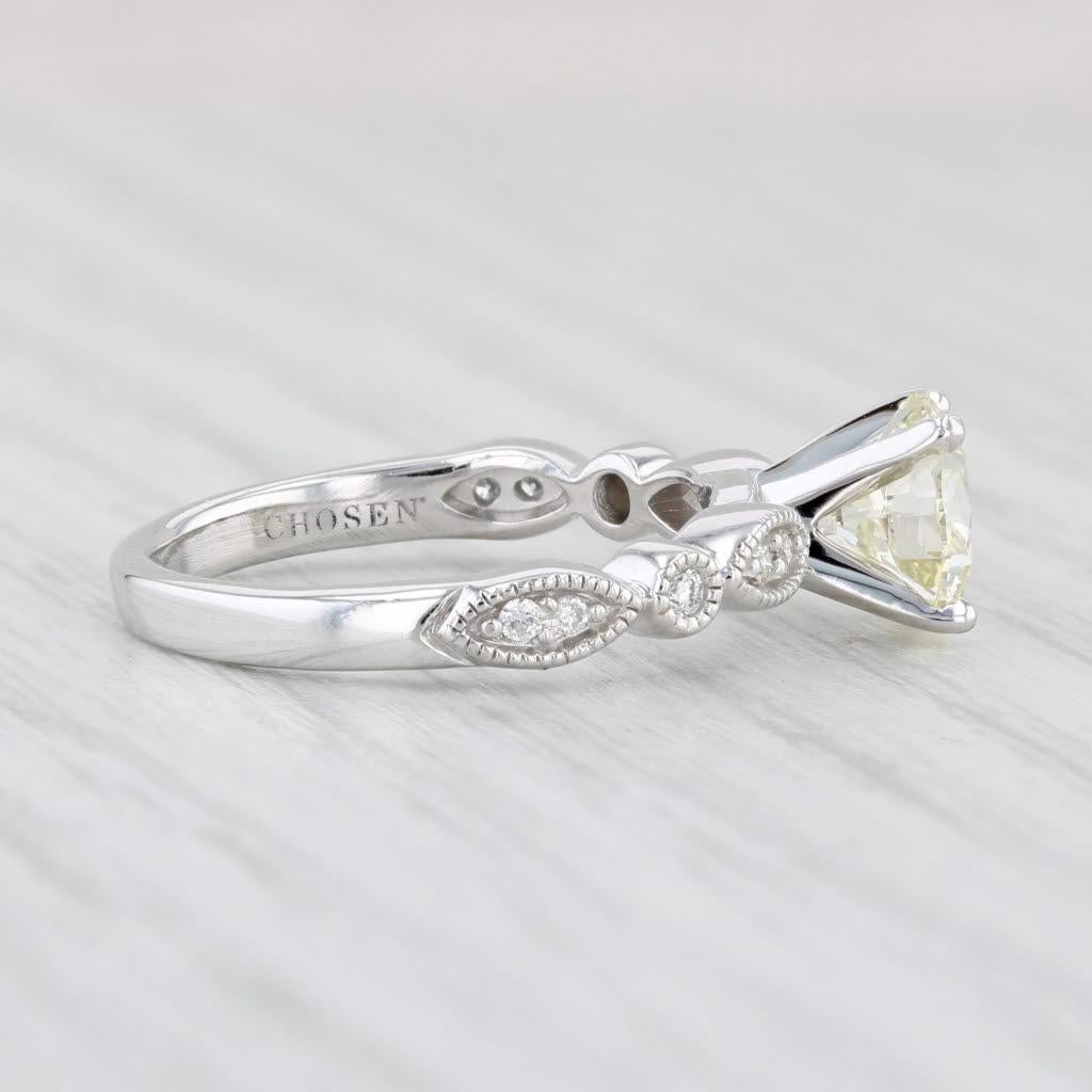1.25ctw VS1 Round Diamond Engagement Ring 14k White Gold Size 5.25 GIA For Sale 1