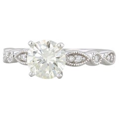 1.25ctw VS1 Round Diamond Engagement Ring 14k White Gold Size 5.25 GIA