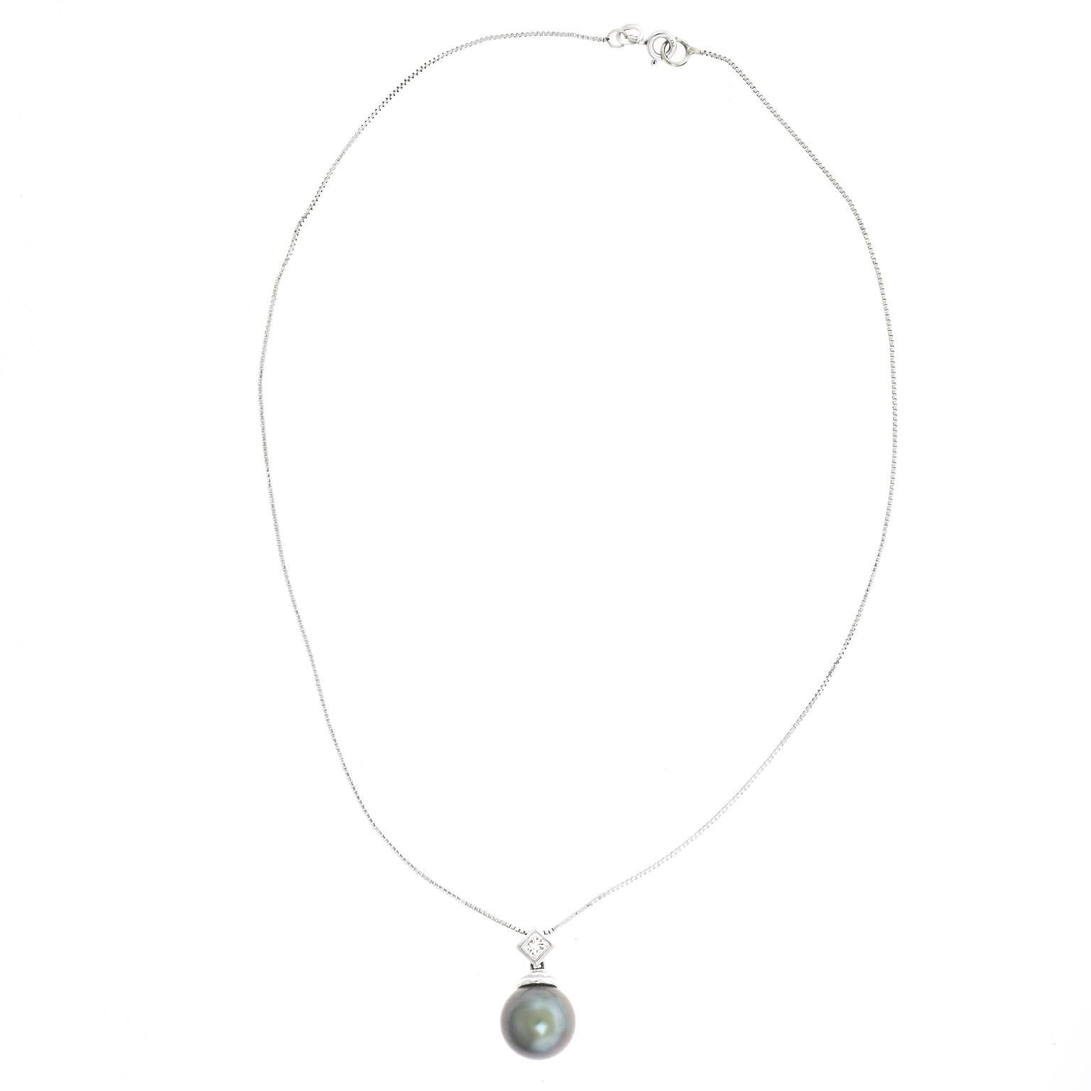 Black Pearl Pendant Necklace 2