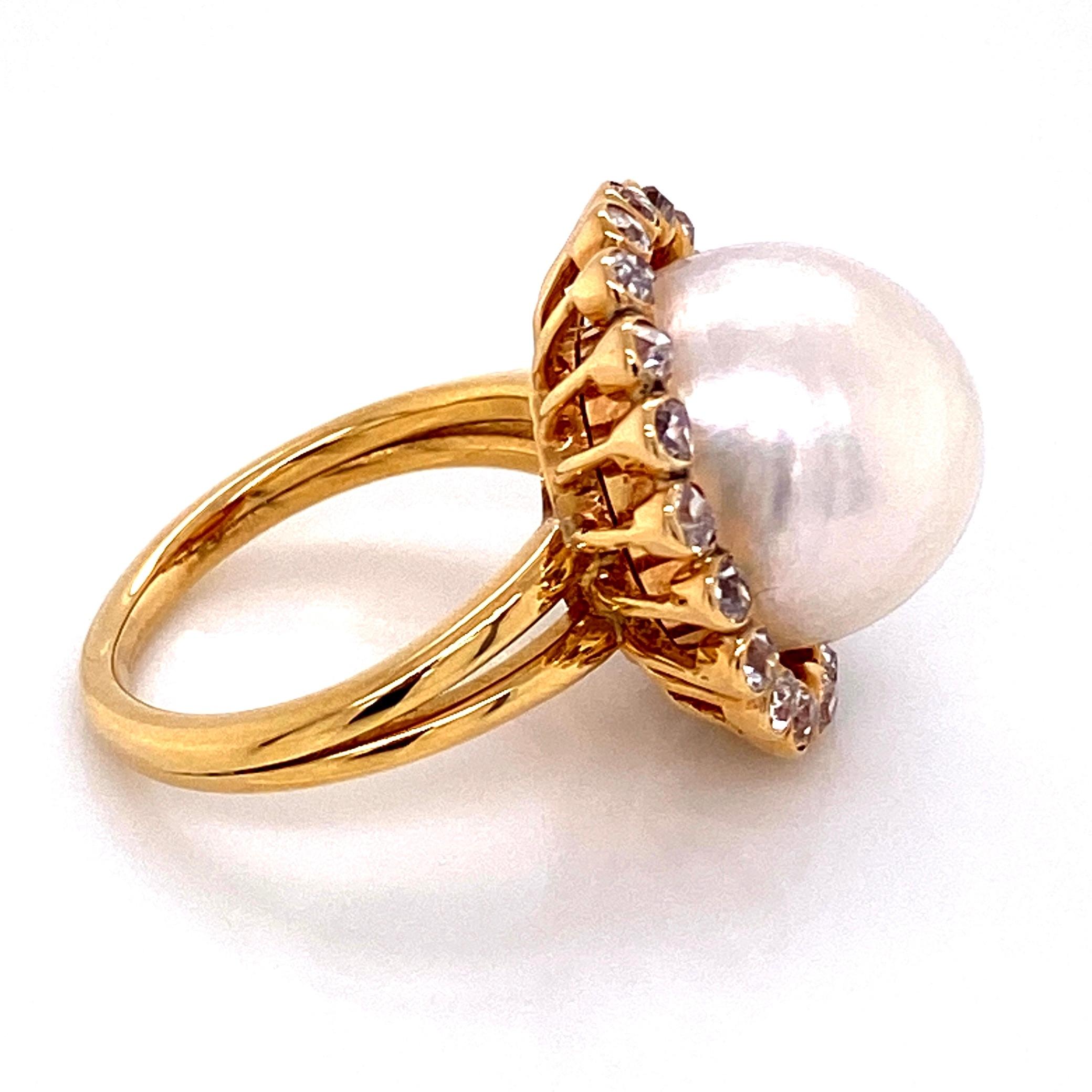 Late Victorian Pearl and Old European Diamond Victorian Gold Ring Estate Fine Jewelry