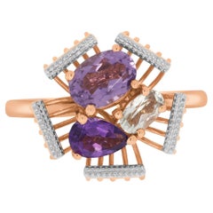 1.25tct Amethyst and Prasiolite Ring in 14K Rose Gold